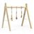 颜色: natural, Hivvago | Portable 3 Wooden Newborn Baby Exercise Activity Gym Teething Toys Hanging Bar-Blue