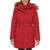 商品Tommy Hilfiger | Women's Belted Faux-Fur-Trim Hooded Puffer Coat, Created for Macy's颜色Crimson