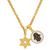 颜色: White, Blue, Gold, STEELTIME | Men's 18K Gold Plated Star of David & Hamsa Round Pendant Necklace, 24"