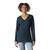 商品SmartWool | Women's Shadow Pine V-Neck Rib Sweater颜色Twilight Blue Heather