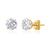 颜色: created white sapphire, MaxColor | 14k Yellow Gold 6MM Round Stud Gemstone Earrings