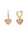 商品Kate Spade | Rock Solid Crystal Heart Charm Huggie Hoop Earrings in Gold Tone颜色Pink/Gold