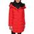 商品Calvin Klein | Women's Faux-Fur-Trim Hooded Puffer Coat, Created for Macy's颜色Mandarin Red