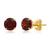 颜色: garnet, MaxColor | 14k Yellow Gold 6MM Round Stud Gemstone Earrings