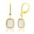颜色: moonstone, MAX + STONE | 18K Gold Plated Genuine Moonstone Cushion Cut Dangle Drop Earrings With White Topaz Accents