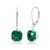 颜色: created emerald, MAX + STONE | 14k Solid White Gold Gemstone Dangle Leverback Earrings (8mm)