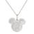 商品Disney | Mickey Mouse Cubic Zirconia Initial Pendant 18" Necklace in Sterling Silver颜色R