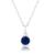 颜色: created sapphire, Nicole Miller | Sterling Silver Round Gemstone Hexagon Pendant Necklace on 18 Inch Chain