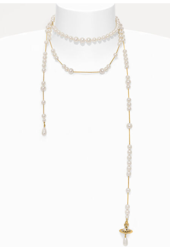 颜色: GLOD, Vivienne Westwood | Vivienne Westwood Broken pearl necklace