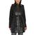 商品第1个颜色Black, Via Spiga | Women's Petite Hooded Mixed-Media Raincoat