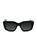 color BLACK, Salvatore Ferragamo | Gancini 52MM Modified Rectangle Sunglasses