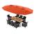颜色: orange, Hivvago | 10 Piece Outdoor Patio Dining Set with 15 Feet Double-Sided Twin Umbrella