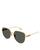 Gucci | Lettering Geometric Sunglasses, 58mm, 颜色Gold/Gray Solid