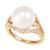 商品第1个颜色Yellow Gold, Honora | Cultured White Ming Pearl (12mm) & Diamond (1/3 ct. t.w.) Ring in 14k Gold