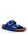 Birkenstock | Women's Arizona High Shine Big Buckle Slide Sandals, 颜色High Shine Cobalt/Silver