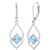 颜色: aquamarine, MAXCOLOR | Sterling Silver Genuine or Created 5mm Gemstone Dangle Leverback Earrings