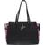 商品Juicy Couture | Juicy Couture Love Lock Women's Faux Leather Printed Signature Satchel Handbag颜色Black Romantic Rose