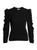 商品FRAME | Cashmere-Wool Shirred Sleeve Sweater颜色NOIR