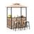 颜色: brown, Hivvago | 3-Piece Patio Bar Set Grill Gazebo & 2 Bar Stools with Tempered Glass Bar Table