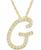 颜色: G, Macy's | Diamond Initial Pendant Necklace (1/10 ct. t.w.) in 14k Gold Over Sterling Silver, 16" + 2" Extender