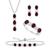 颜色: Garnet, Macy's | 5-Pc. Set Amethyst (4-5/8 ct. t.w.) & Lab-Grown White Sapphire (3/4 ct. t.w.) Ring, Pendant Necklace, Bracelet, & Stud Earrings in Sterling Silver (Also in Additional Gemstones)
