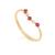 颜色: july, MaxColor | 14K Gold Vermeil Birthstone 2MM Cubic Zirconia Wishbone Ring