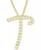 颜色: T, Macy's | Diamond Initial Pendant Necklace (1/10 ct. t.w.) in 14k Gold Over Sterling Silver, 16" + 2" Extender