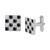 颜色: Black, Blackjack | Men's Cubic Zirconia Checkerboard Square Cufflinks in Stainless Steel