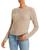 商品AQUA | Cable Knit Cashmere Sweater - 100% Exclusive颜色Wheat