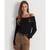 商品Ralph Lauren | Women's Off-the-Shoulder Cable-Knit Sweater颜色Polo Black