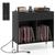 颜色: black, Hivvago | Record Player Stand with Power Outlets Double Wide Turntable Stand Vinyl Record Storage Table