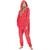 商品NYC Underground | NYC Underground Women's Printed Holiday One-Piece Hooded Pajamas颜色Red Multi