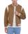 颜色: Tan, Hudson | Men's Varsity Jacket with Faux Leather Trim