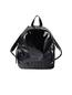 商品Versace | Logo Embossed Patent Leather Backpack颜色BLACK