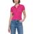 商品Calvin Klein | Women's Ribbed Quarter-Button Polo Shirt颜色Electric Pink