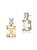 颜色: Yellow, Rachel Glauber | White Gold Plated With Colored Cubic Zirconia Rectangle Stud Earrings
