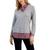 商品Tommy Hilfiger | Women's Cotton Layered-Look Sweater颜色Scarlet/bop Check-medium Heather Grey Multi