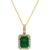 商品第1个颜色Emerald/Yellow Gold, Effy | Brasilica by EFFY® Emerald (1-3/8 ct. t.w.) and Diamond (1/4 ct. t.w.) Pendant Necklace in 14k Gold or 14k White Gold, Created for Macy's
