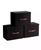 颜色: Black, Ornavo Home | Foldable Linen XLarge Storage Bin with Leather Handles and Lid - Set of 3