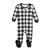 颜色: plaid black & white, Leveret | Christmas Kids Footed Cotton Pajamas Plaid