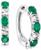 颜色: Emerald, Effy | EFFY® Emerald (3/4 ct. t.w.) & White Sapphire (3/4 ct. t.w.) Small Hoop Earrings in 14k White Gold, 0.75" (Also available in Sapphire and Ruby)