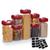 商品第4个颜色Red, Cheer Collection | Set of 7 Airtight Food Storage Containers plus Dry Erase Marker and Labe