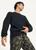 color Black, DKNY | Patchwork Stitch Crewneck Sweater