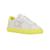 color White, Yellow, Calvin Klein | Women's Cizzo Low Top Lace-Up Logo Sneakers