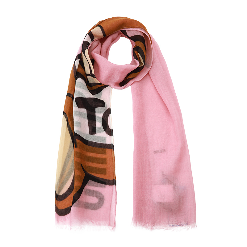 商品第2个颜色粉色, Moschino | MOSCHINO/莫斯奇诺 女士黑色泰迪熊logo款羊毛围巾03317M2525 002