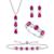 颜色: Ruby, Macy's | 5-Pc. Set Amethyst (4-5/8 ct. t.w.) & Lab-Grown White Sapphire (3/4 ct. t.w.) Ring, Pendant Necklace, Bracelet, & Stud Earrings in Sterling Silver (Also in Additional Gemstones)