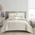 颜色: White, Chic Home Design | Reign 5 Piece Comforter Set Clip Jacquard Geometric Pattern Design Bedding QUEEN