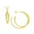 商品Essentials | High Polished Crossover C Hoop Post Earring in Silver Plate or Gold Plate颜色Gold-Tone