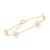 商品第1个颜色6.5 in, Ross-Simons | Ross-Simons 3-3.5mm Cultured Pearl Flower Bracelet in 14kt Yellow Gold