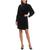 商品Karl Lagerfeld Paris | Women's Velvet Blouson A-Line Dress颜色Black